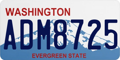 WA license plate ADM8725