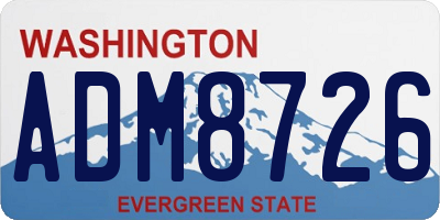 WA license plate ADM8726