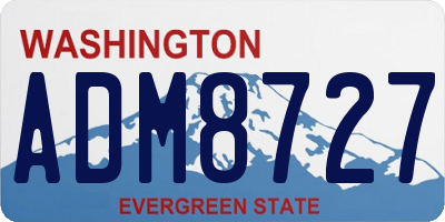 WA license plate ADM8727