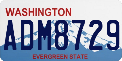 WA license plate ADM8729