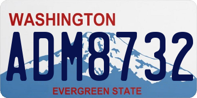 WA license plate ADM8732