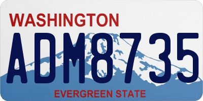 WA license plate ADM8735