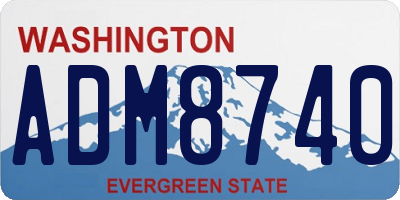 WA license plate ADM8740