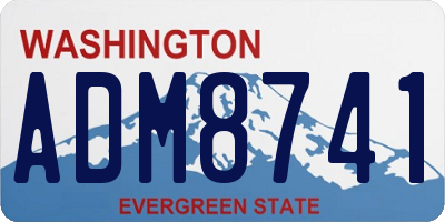 WA license plate ADM8741