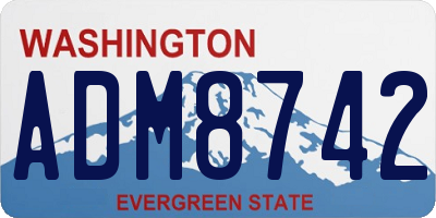 WA license plate ADM8742