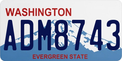 WA license plate ADM8743