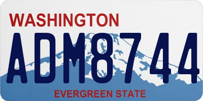 WA license plate ADM8744