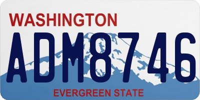 WA license plate ADM8746