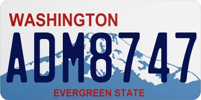 WA license plate ADM8747