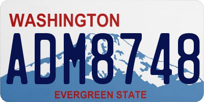 WA license plate ADM8748