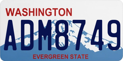 WA license plate ADM8749