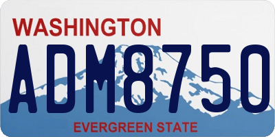 WA license plate ADM8750