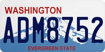 WA license plate ADM8752