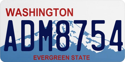 WA license plate ADM8754