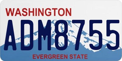 WA license plate ADM8755
