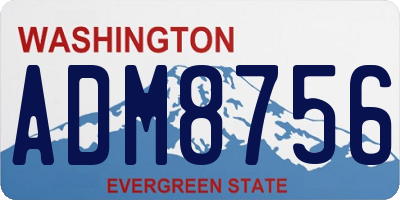 WA license plate ADM8756
