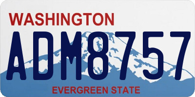 WA license plate ADM8757