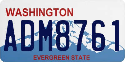 WA license plate ADM8761