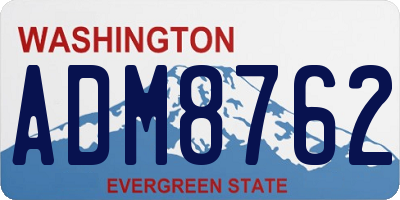 WA license plate ADM8762