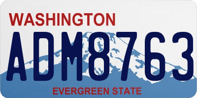 WA license plate ADM8763