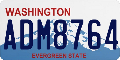 WA license plate ADM8764