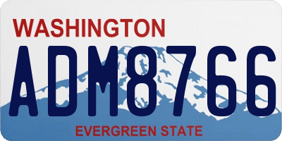 WA license plate ADM8766