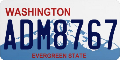 WA license plate ADM8767