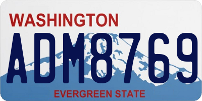 WA license plate ADM8769