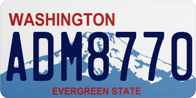 WA license plate ADM8770