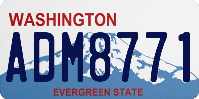 WA license plate ADM8771
