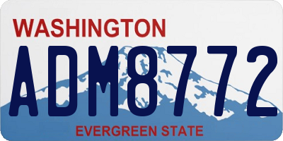 WA license plate ADM8772