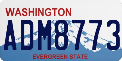 WA license plate ADM8773