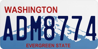 WA license plate ADM8774