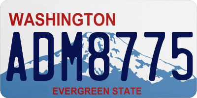WA license plate ADM8775