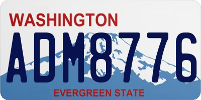 WA license plate ADM8776