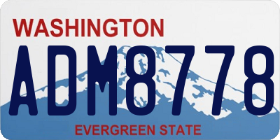 WA license plate ADM8778