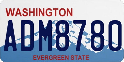 WA license plate ADM8780