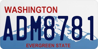 WA license plate ADM8781
