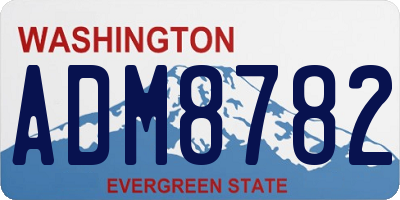 WA license plate ADM8782