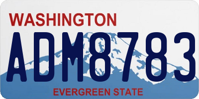 WA license plate ADM8783