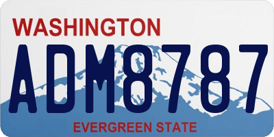 WA license plate ADM8787