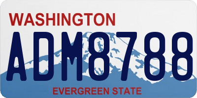 WA license plate ADM8788