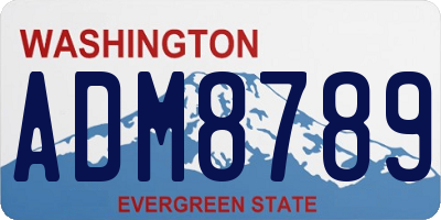 WA license plate ADM8789