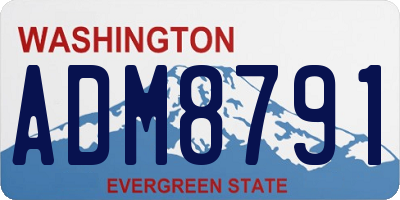 WA license plate ADM8791