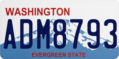 WA license plate ADM8793