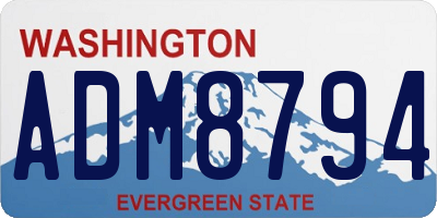 WA license plate ADM8794