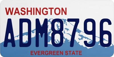 WA license plate ADM8796