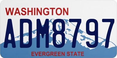 WA license plate ADM8797