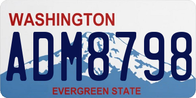 WA license plate ADM8798