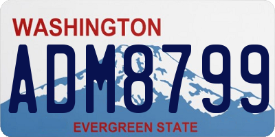 WA license plate ADM8799